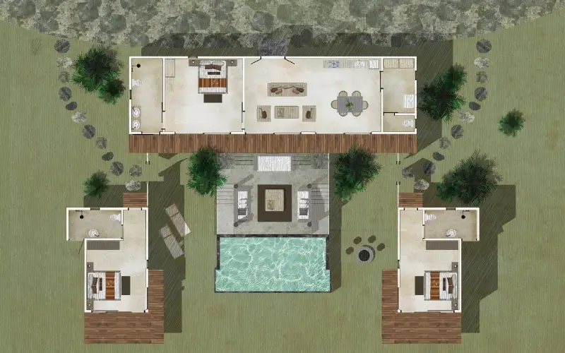 Beachfront villa option at Kini