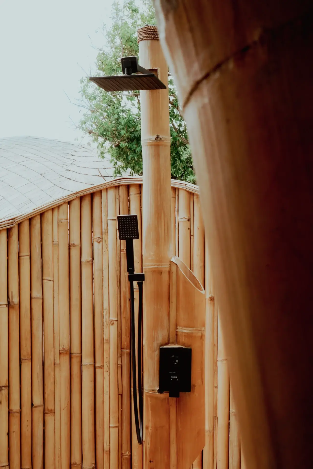 bamboo outdoor shower
